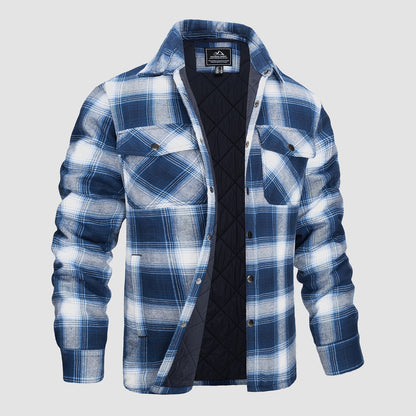Chaquetón de Cuadros Hombre Clásico con Bolsillos