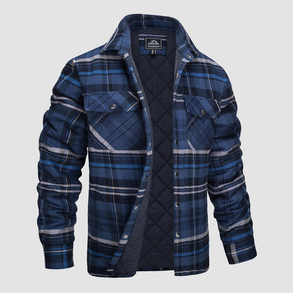 Chaquetón de Cuadros Hombre Clásico con Bolsillos