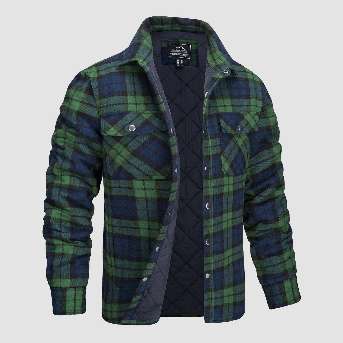 Chaquetón de Cuadros Hombre Clásico con Bolsillos