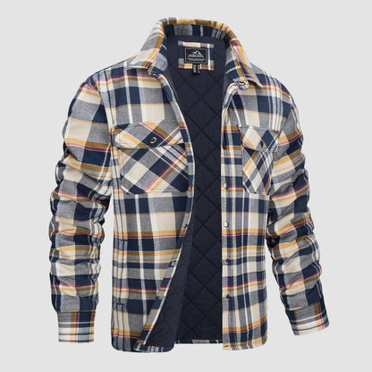 Chaquetón de Cuadros Hombre Clásico con Bolsillos