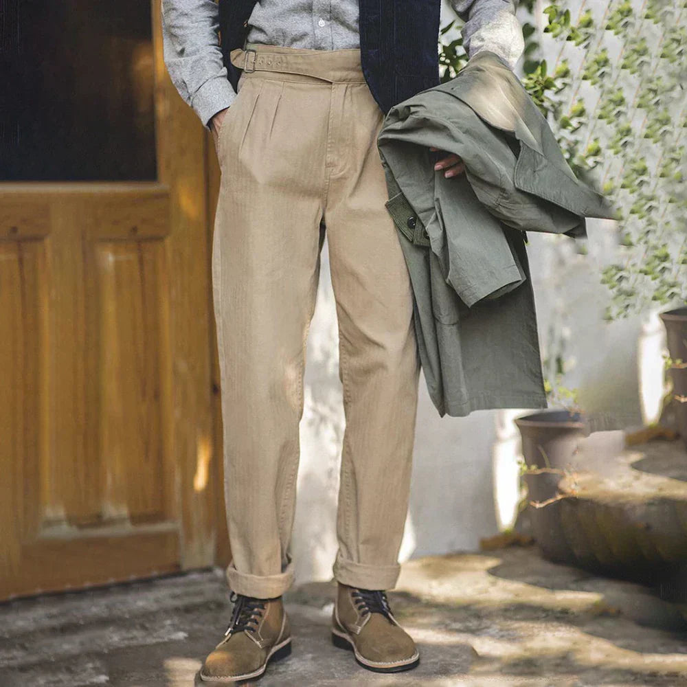 Pantalones Hombre Pliegues Clásicos