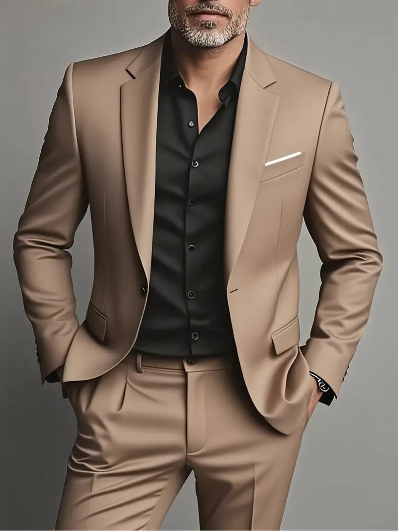 Traje Hombre Primavera Estiloso Corte Clásico