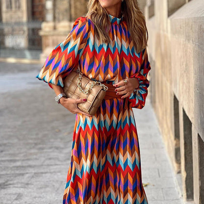 Vestido Fiesta Estampado Mujer Midi