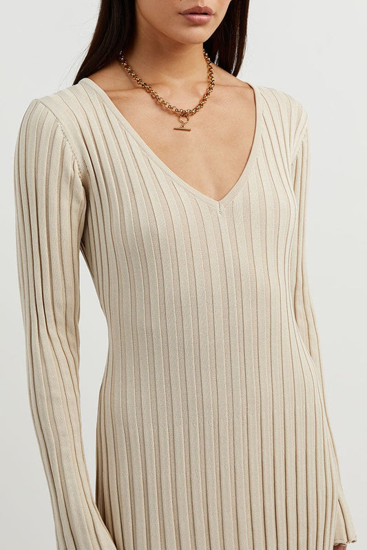 Vestido Malla Cuello V Elegante - Vestiria