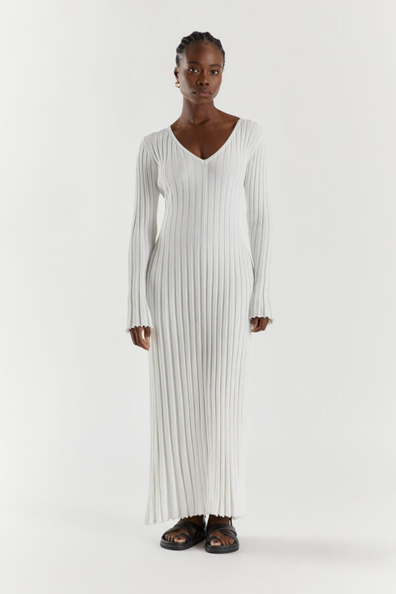 Vestido Malla Cuello V Elegante