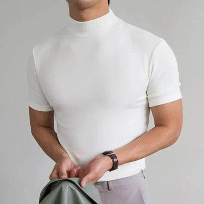 Camiseta Hombre Transpirable Cuello Alto Ajusado