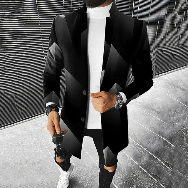 Chaqueta Hombre Estilo Urbano Geométrico