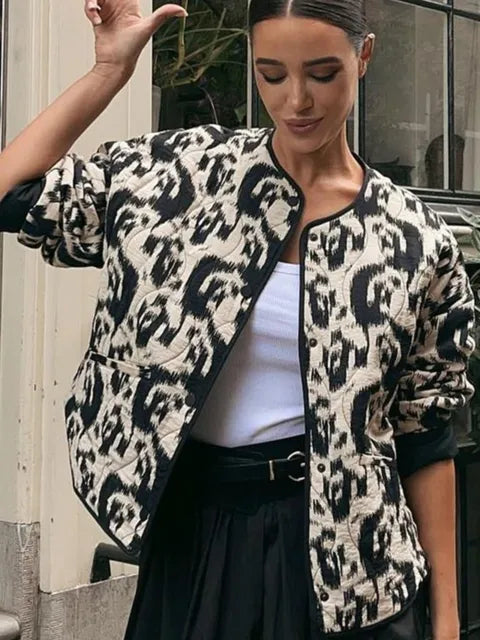 Abrigo Floral Estilo Retro Mujer - Vestiria