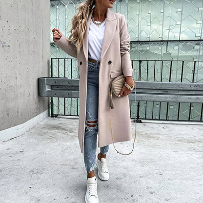 Abrigo Mujer Lana Elegante Largo