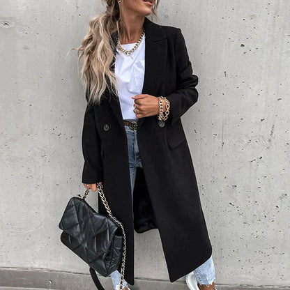 Abrigo Mujer Lana Elegante Largo
