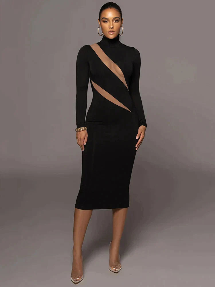 Vestido Elegante Maxi Cintura Estrecha - Vestiria