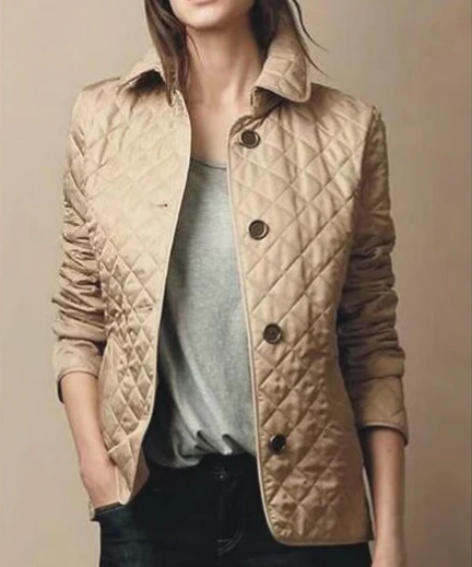 Chaqueta Acolchada Mujer Corta Abotonada