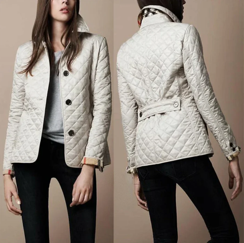 Chaqueta Acolchada Mujer Corta Abotonada