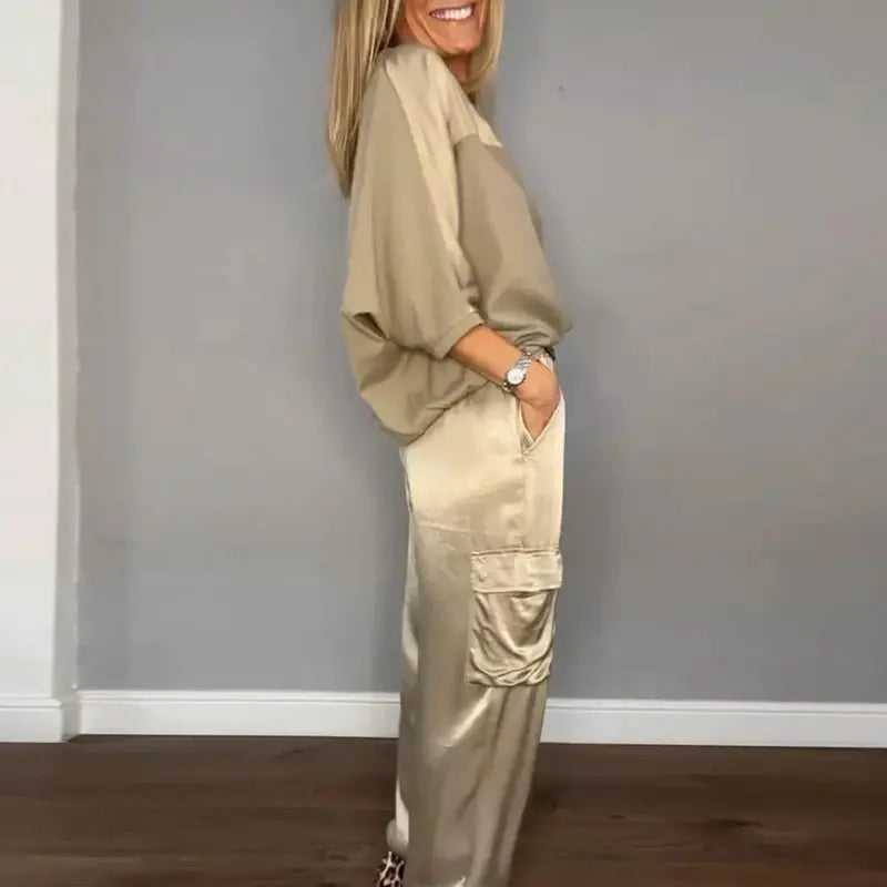 Conjunto Liso Satén Elegante - Vestiria