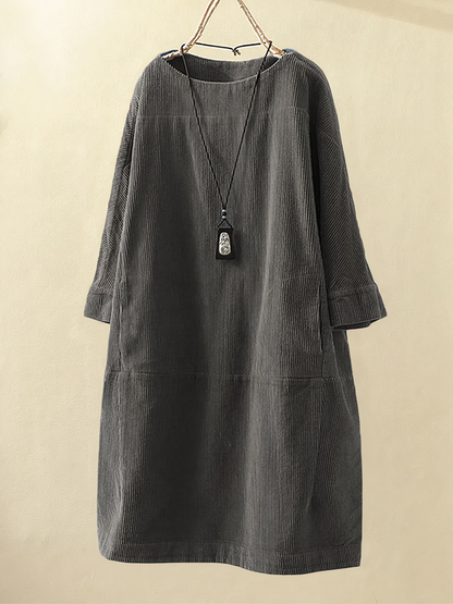 Vestido Pana Amplio y Cálido