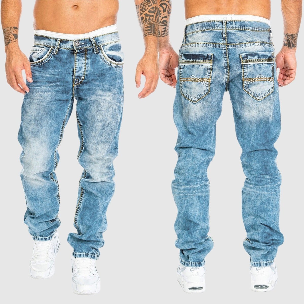 Pantalones Vaqueros Hombre Desgastados Clásicos