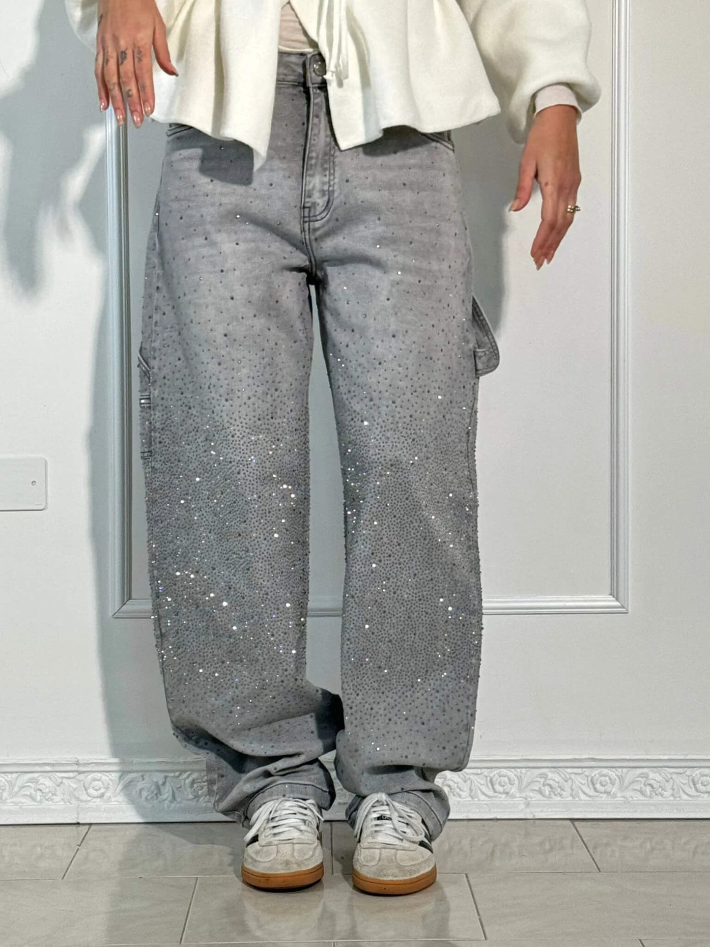 Pantalones Vaqueros Mujer Elegantes Corte Amplio