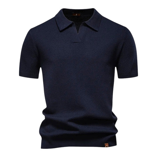Polo Hombre Texturizado Cuello Abierto Casual - Vestiria