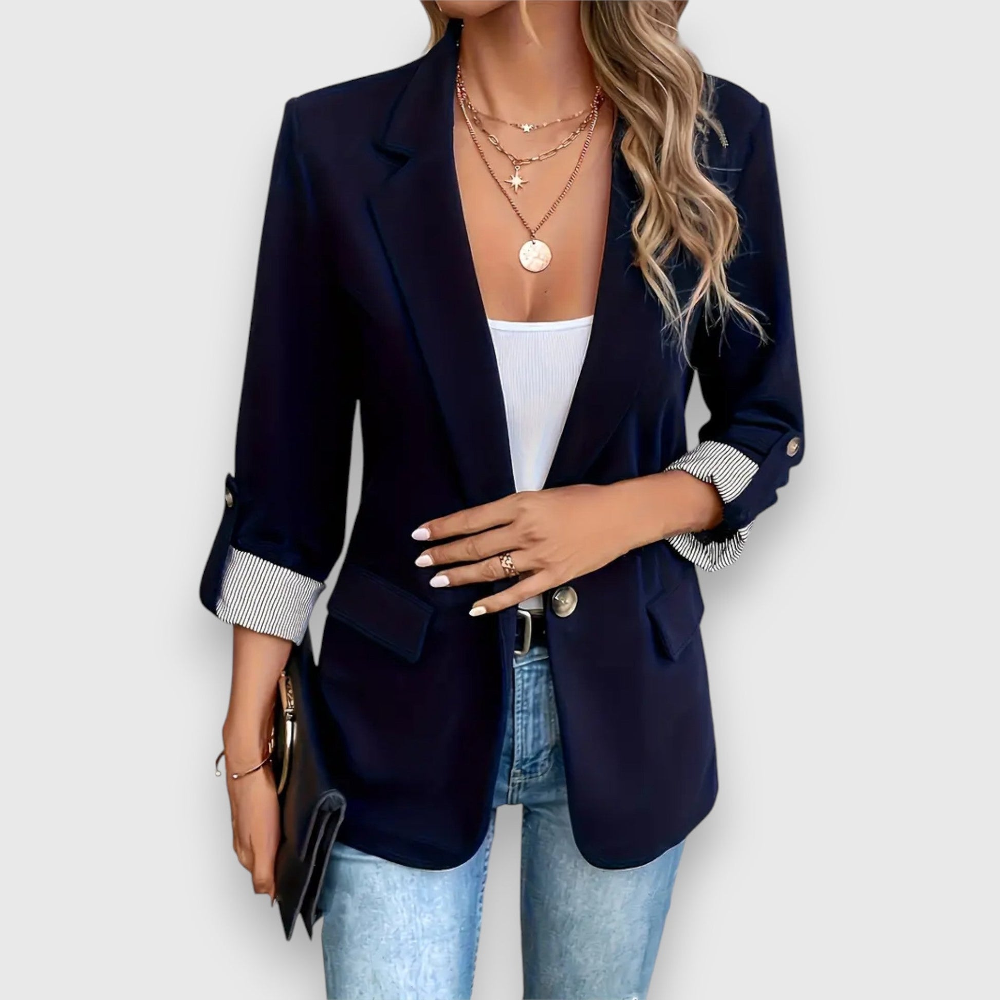 Chaquetilla informal de mujer con mangas cortas - Vestiria