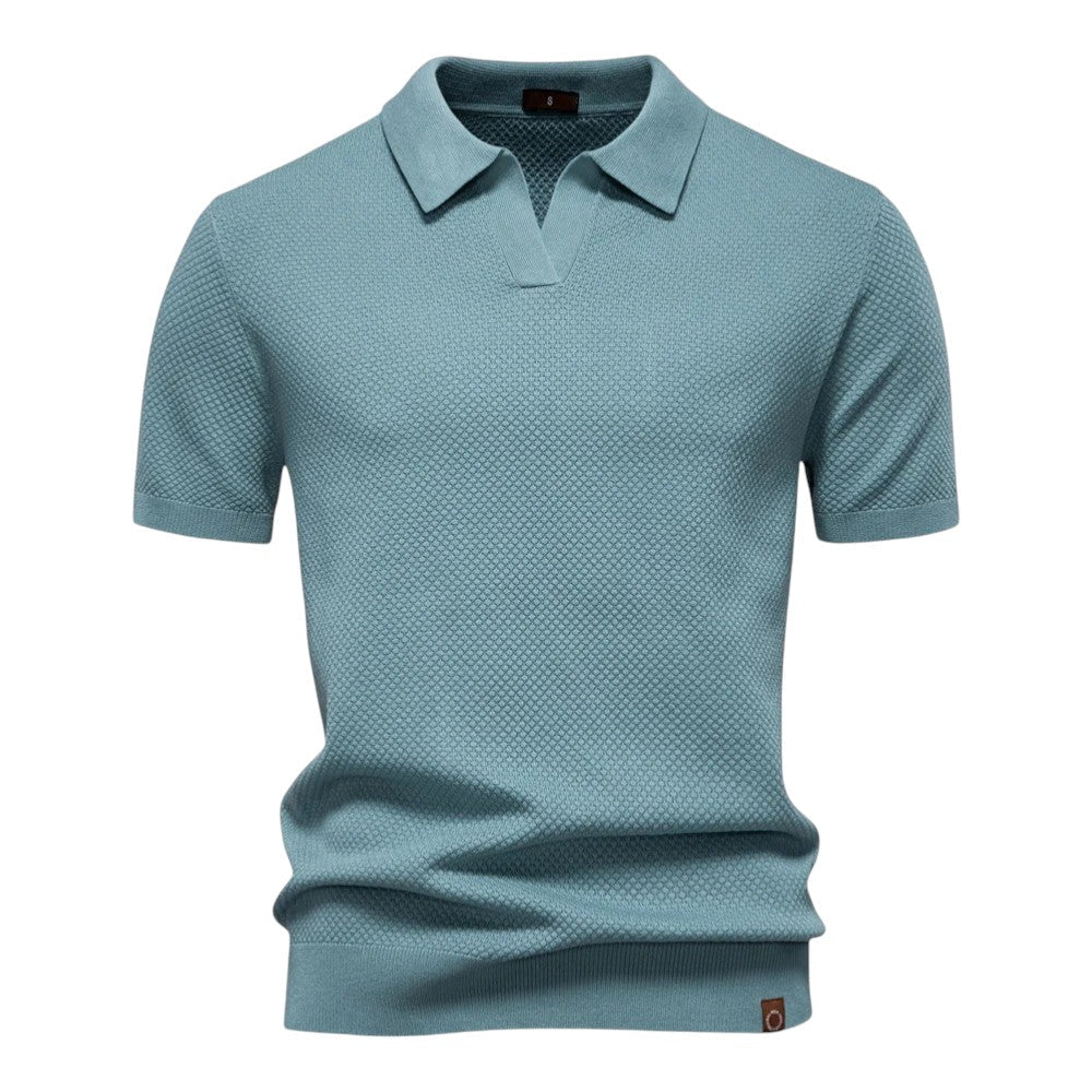 Polo Hombre Texturizado Cuello Abierto Casual