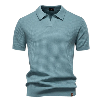 Polo Hombre Texturizado Cuello Abierto Casual