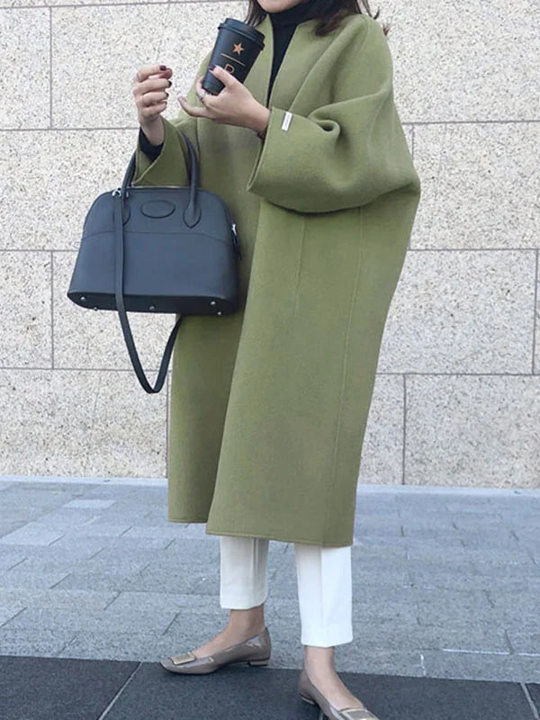 Abrigo Mujer Lana Corte Clásico Elegante