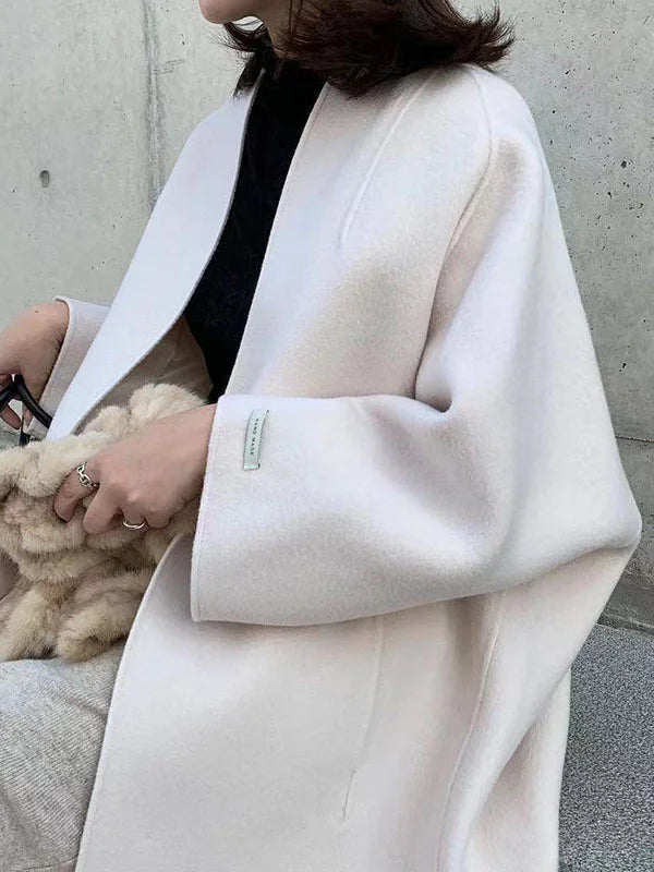 Abrigo Mujer Lana Corte Clásico Elegante