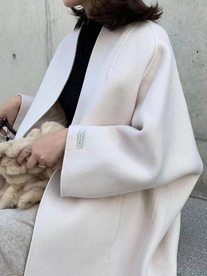 Abrigo Mujer Lana Corte Clásico Elegante