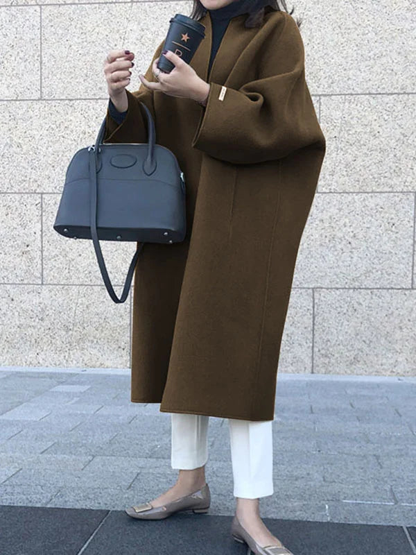 Abrigo Mujer Lana Corte Clásico Elegante