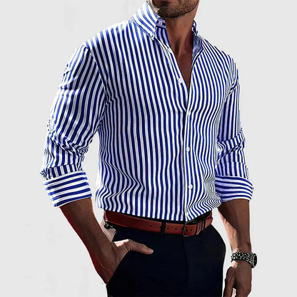 Camisa Hombre Cuello Alto Estilo Clásico