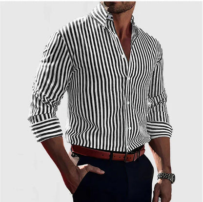 Camisa Hombre Cuello Alto Estilo Clásico