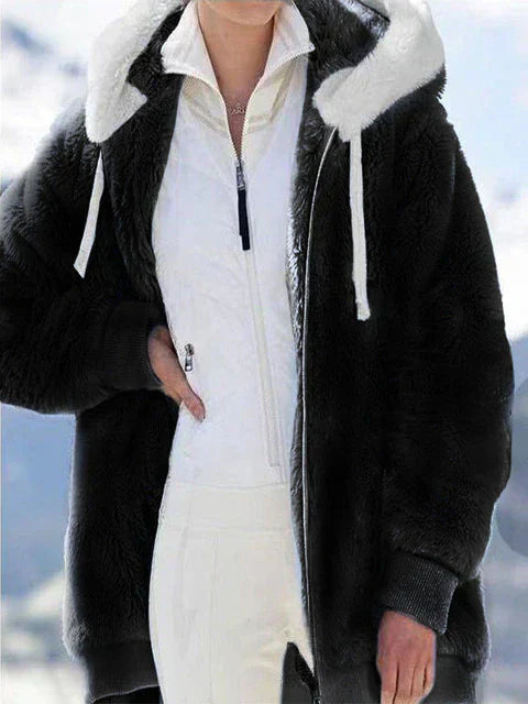 Chaqueta Felpa Grande Capucha Mujer