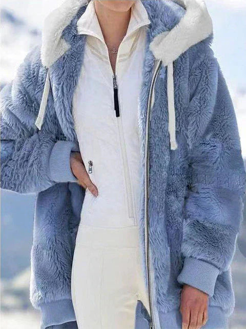 Chaqueta Felpa Grande Capucha Mujer