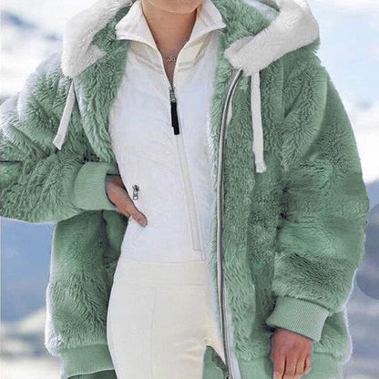 Chaqueta Felpa Grande Capucha Mujer