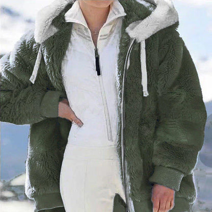 Chaqueta Felpa Grande Capucha Mujer