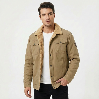 Chaqueta Hombre Abrigo Invernal Cuello Piel