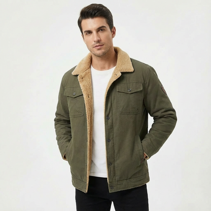 Chaqueta Hombre Abrigo Invernal Cuello Piel