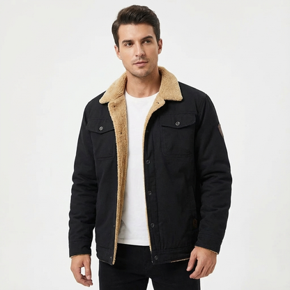 Chaqueta Hombre Abrigo Invernal Cuello Piel - Clara Moda