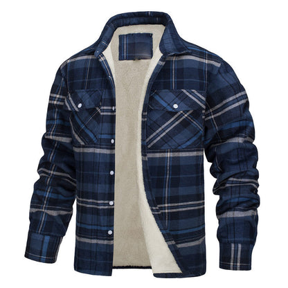 Chaqueta de cuadros abrigada con cierre para hombre - Vestiria