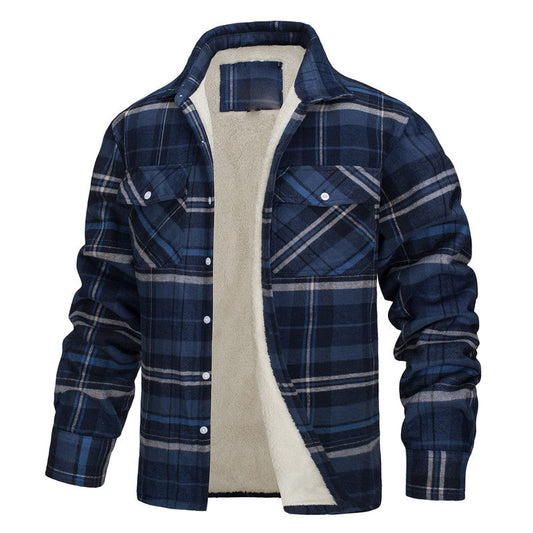 Chaqueta de cuadros abrigada con cierre para hombre - Vestiria