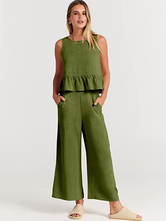 Conjunto Mujer Blusa y Pantalón Amplio