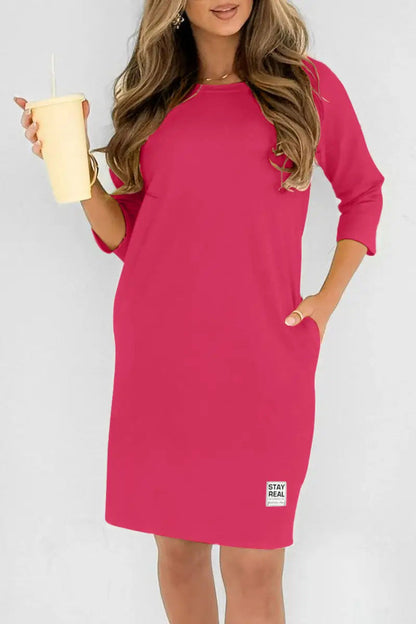 Vestido Midi Elegante Cuello Redondo