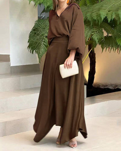 Vestido Largo Elegante Mujer Manga Larga