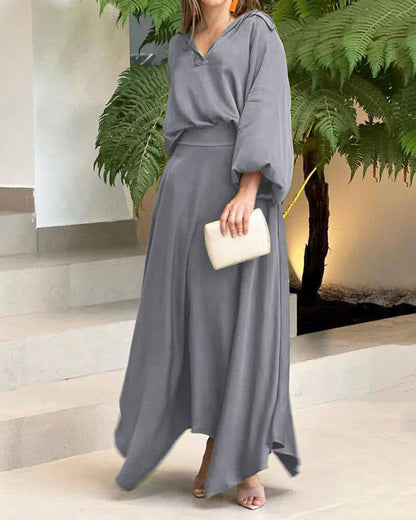 Vestido Largo Elegante Mujer Manga Larga