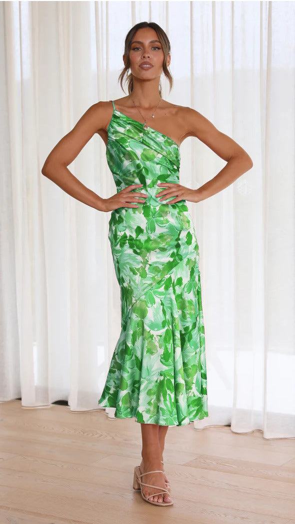 Vestido Floral Asimétrico Mujer