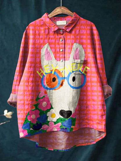 Camisa grande de algodón perros divertida