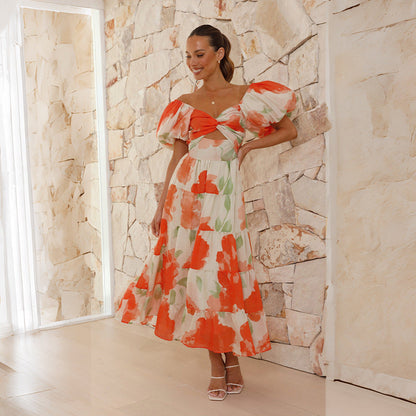 Vestido Mujer con Mangas Voladas Elegante