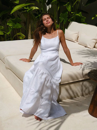 Vestido Largo Elegante Espalda Abierta