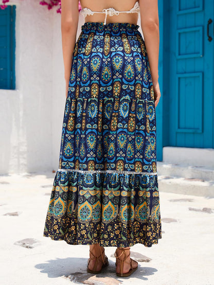Falda Boho Chic Mujer Cintura Alta Estilo Libre