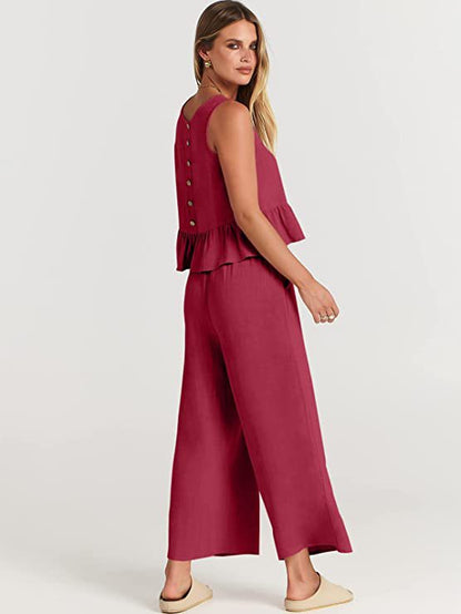 Conjunto Mujer Blusa y Pantalón Amplio